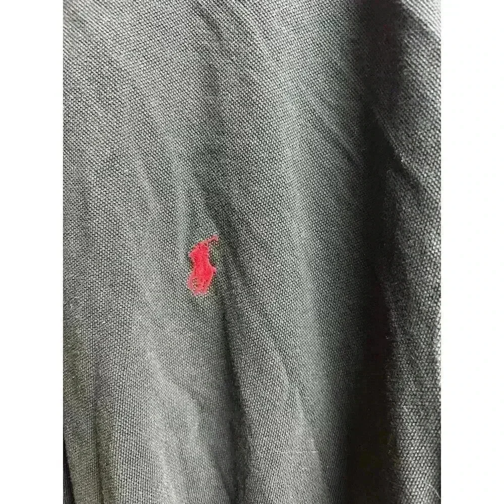 Polo Ralph Lauren Long Sleeve Black Red Logo Embroidery Polo 4XLT